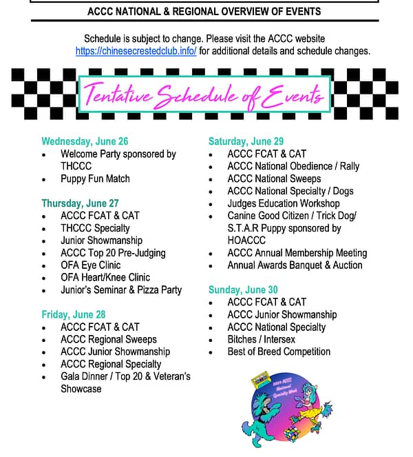 ACCC 2024 Show Schedule